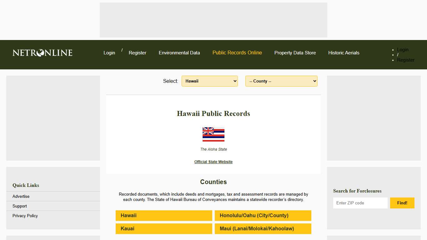 Hawaii Public Records Online Directory